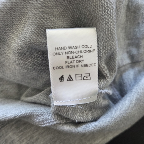 Anthropologie NuRode Gray Pullover Sweatshirt, Boho Green Ruffle Plaid Sleeve SM - Picture 8 of 8